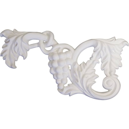 Ekena Millwork 8 5/8"W x 4 3/8"H x 3/4"P Small Grape and Leaf Onlay, Left ONL08X04X01GR-L